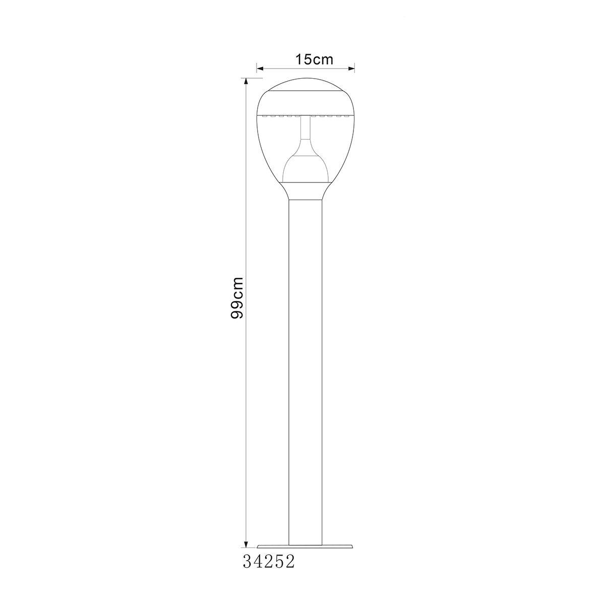 Lampade: LED Aussen Stehleuchte, 99 cm Höhe, IP44 – Nuovo (secondo la descrizione) da Kreuzlingen venduto da Smart-Light 2