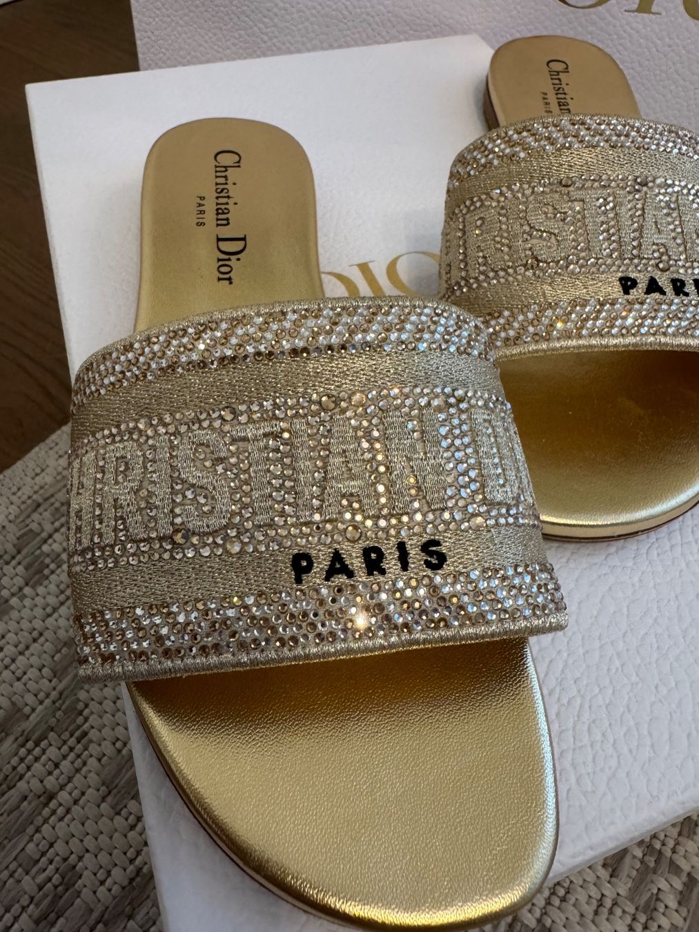 Dior Damenschuhe: Dior DWay Gold Strass Grösse 35 neu – Neu und originalverpackt aus Zürich von fiby90 1