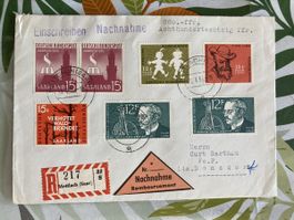 Briefumschlag Saarland Deutsche Bundespost Einschreiben