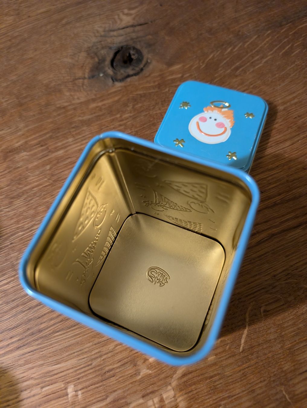 Cibi & Specialità: Engel Tee-Dose/Blechdose blau – Usato da Bern venduto da Zorro333 2