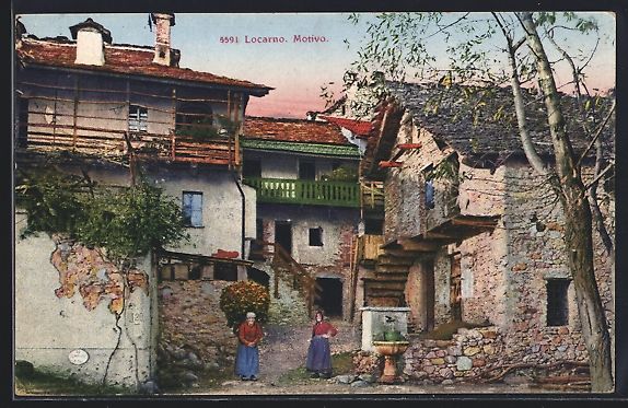 Cartoline postali: AK Locarno, Casa rustica – Usato da Berlin venduto da bartko-reher