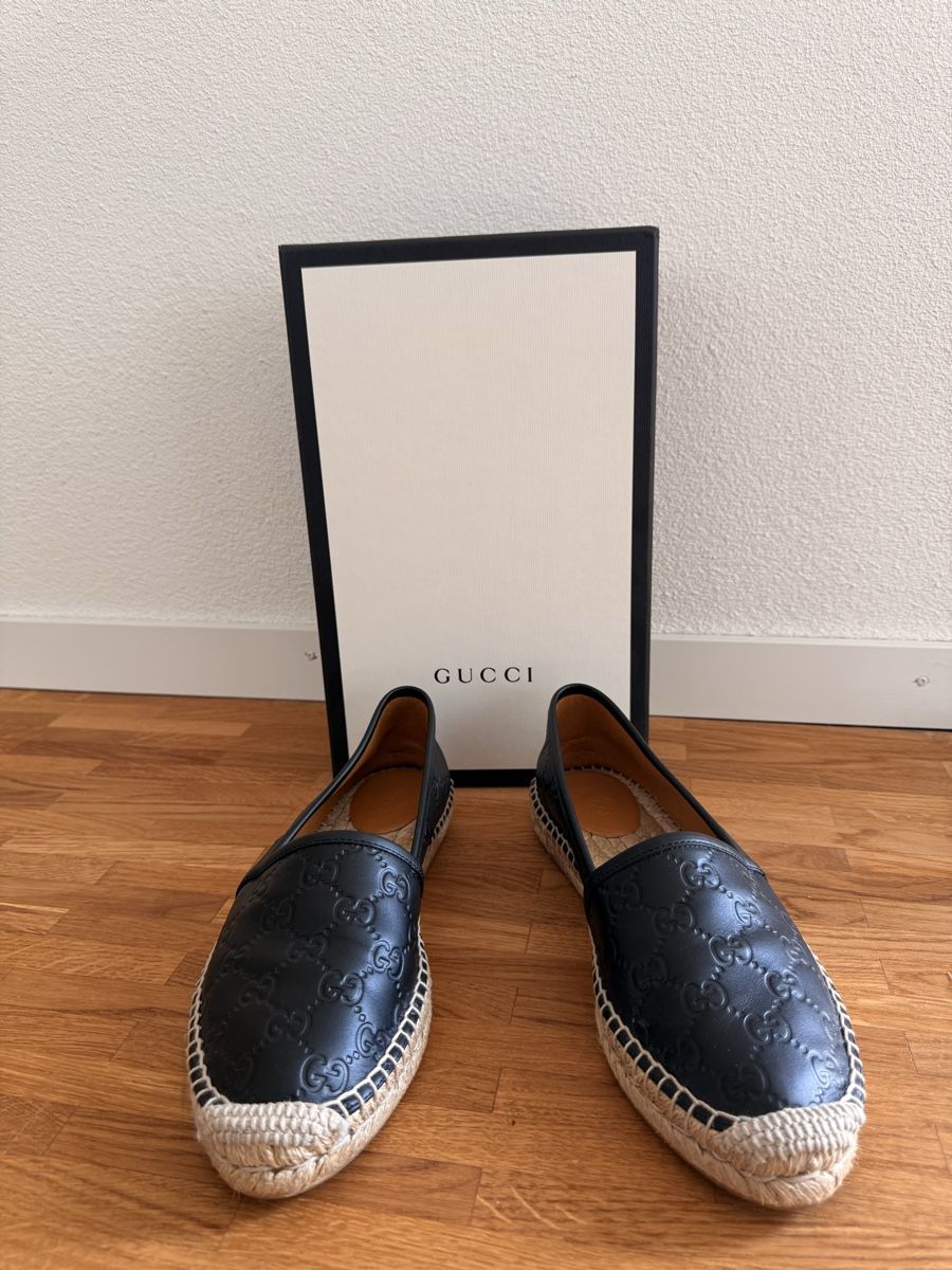 Gucci Damenschuhe: Gucci Espadrilles schwarz Leder Grösse 40 mit Box – Gebraucht aus Zürich von MaryPotter