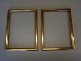 Bilderrahmen 2er-Set klein, gold aus Holz