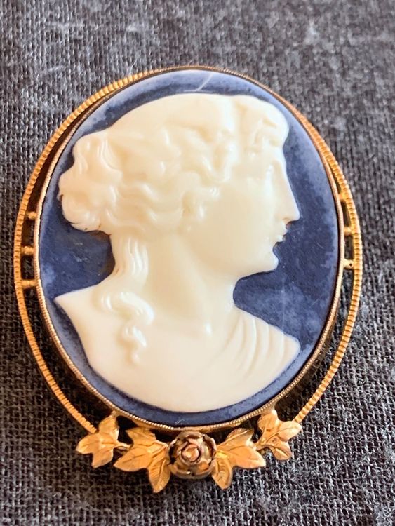 Broche Ancienne Art Déco/Nouveau En Métal Argenté - Camée Créateur - Occasion - Origine France