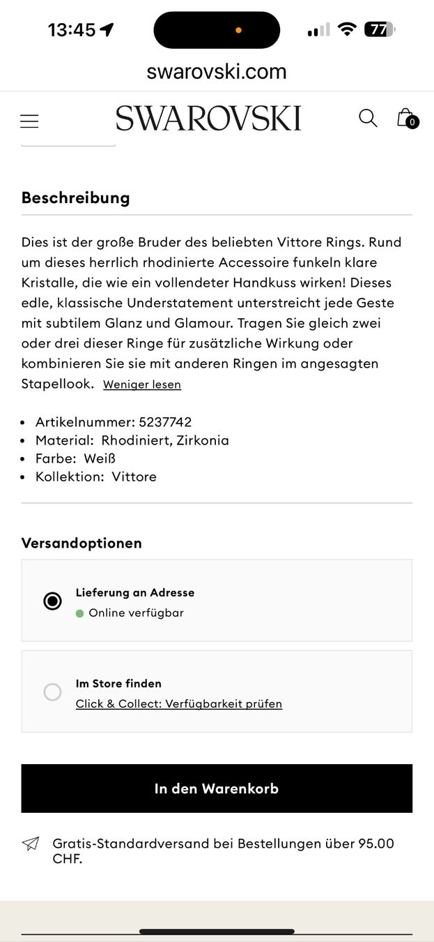Swarovski Anelli: Swarovski Ring Neu – Nuovo e nell'imballaggio originale da Vezia venduto da sidu03 5