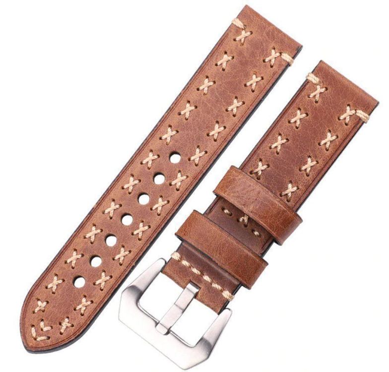 Bracciali & Braccialetti: 24mm Uhren Lederband handmade, Vintage, Uhrenarmband – Nuovo e nell'imballaggio originale da Courlevon venduto da HotSaleandPrice