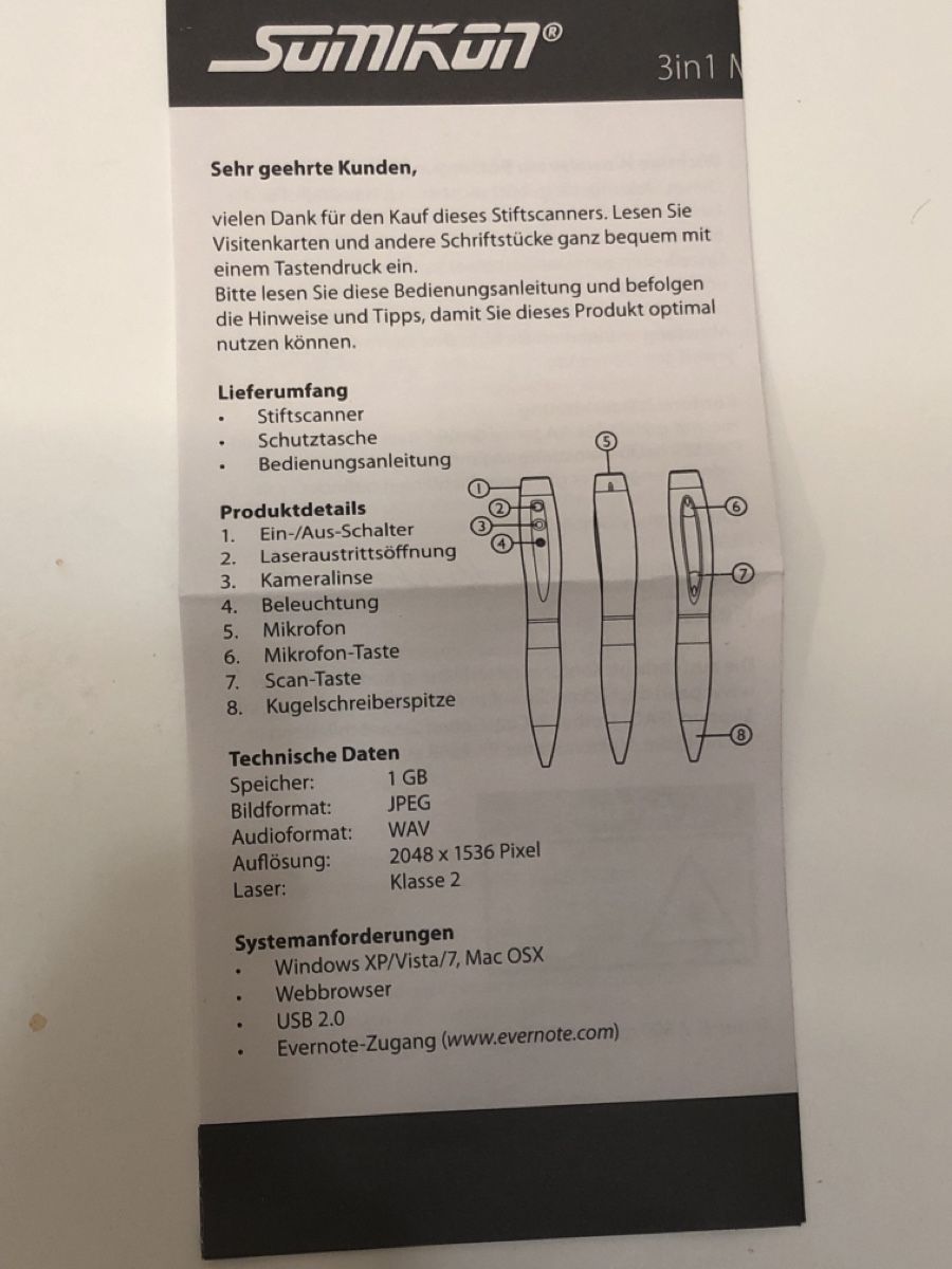 Scanner: Sumikon SC-390.KS Mini-Dokumentenscanner Stift Scanner! – Nuovo (secondo la descrizione) da Hochdorf venduto da mal_82yg 5