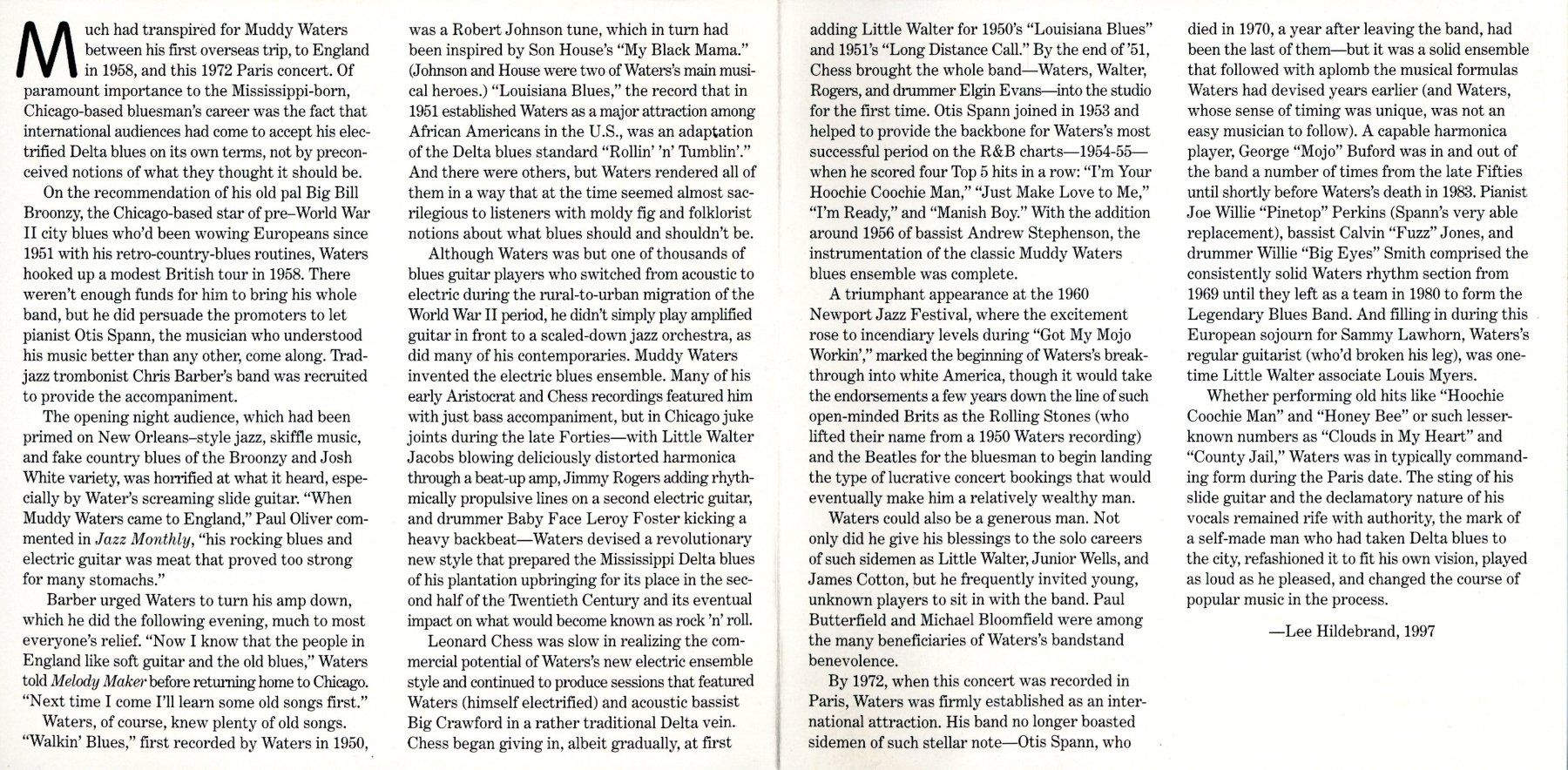 CD: CD - MUDDY WATERS Live in Paris 1972 – Nuovo (secondo la descrizione) da Morges venduto da evnocha3 4