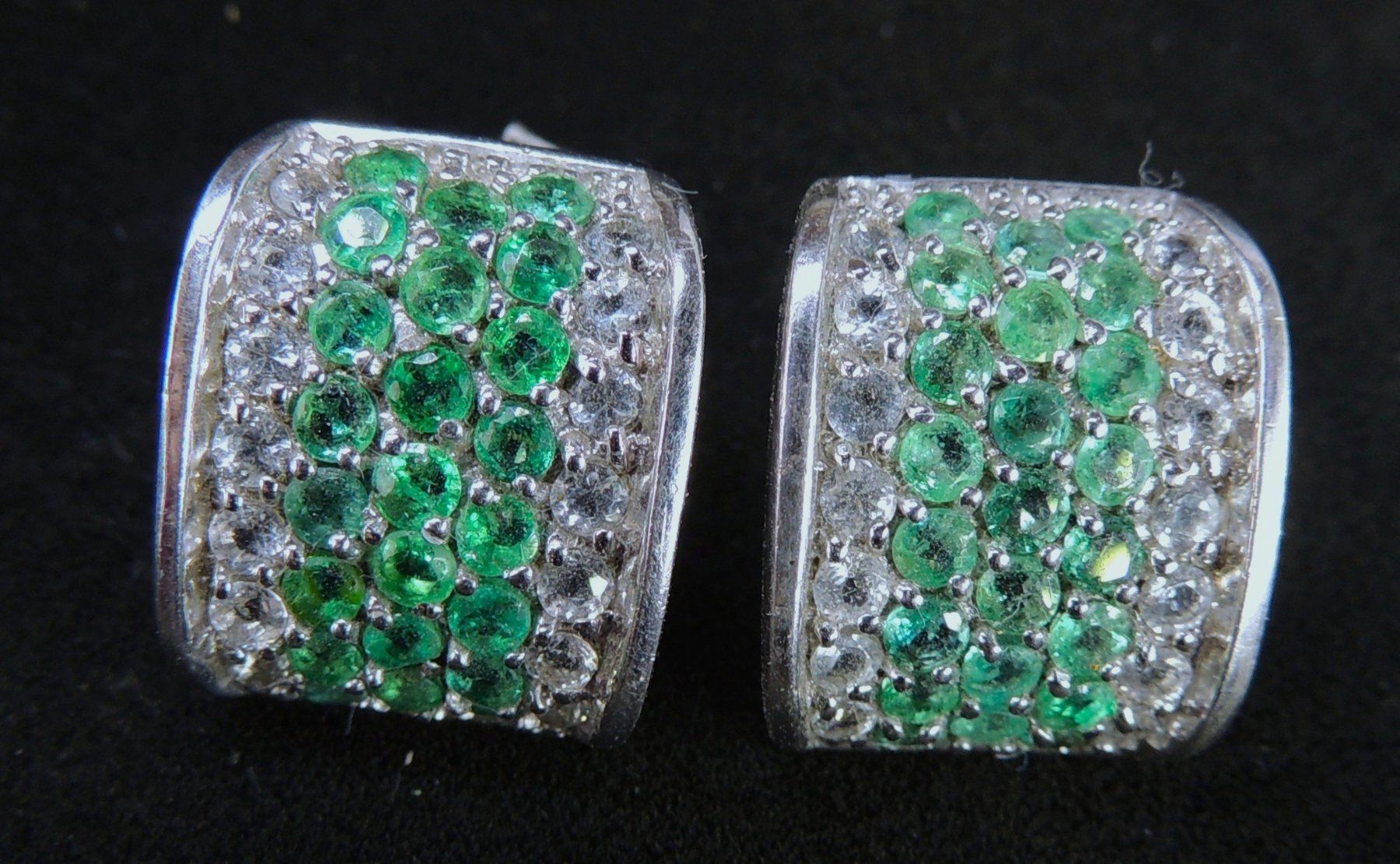 Orecchini pendenti & Orecchini a lobo: Silber 925 Pavé Ohrstecker mit Chromdiopsid – Nuovo (secondo la descrizione) da Waldenburg venduto da schaller707