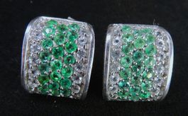 Silber 925 Pavé Ohrstecker mit Chromdiopsid