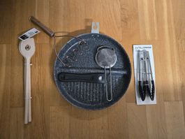 Grillplatte mit Zubehör(Kupfer) - Ideal für den Sommer!