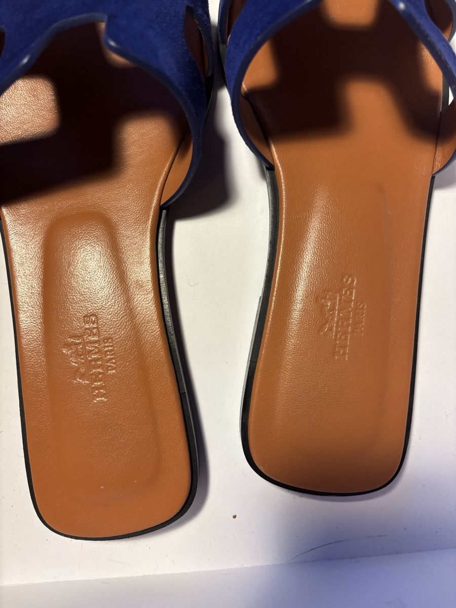 Scarpe da uomo: Hermès Oran Sandalen Wildleder blau – Usato da Zollikon venduto da han_rvt8 5