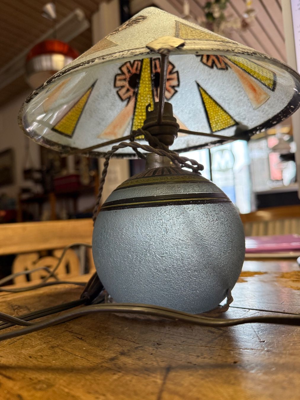 Lampen: Antike Art Deco Glas Lampe Frankreich – Gebraucht aus Bern von Jwpm66 1