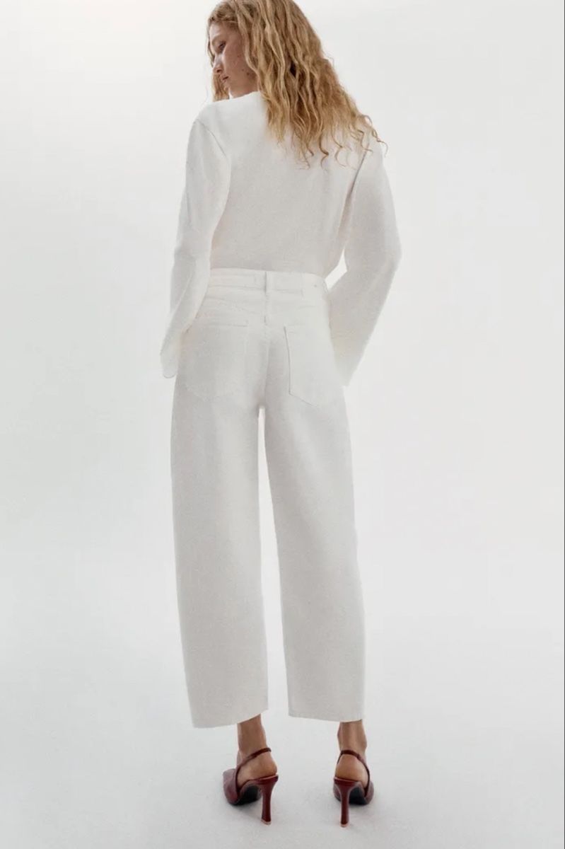 Zara Hosen: Zara Barrel Hose Weiss – Neu und originalverpackt aus Aarau von mimivintage 1