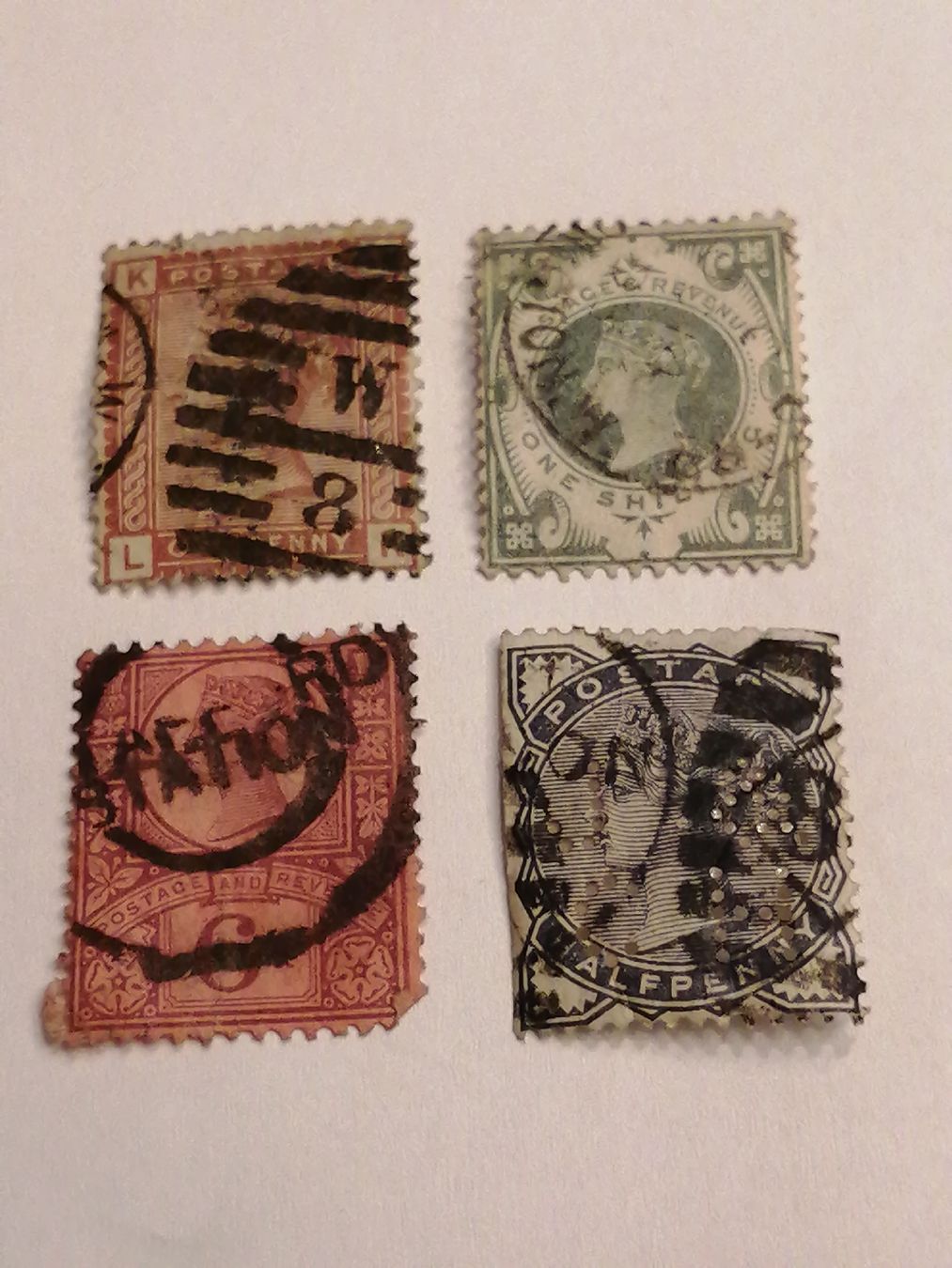 Alle Briefmarken: 4mal QV 1874 bis 1881  – Gebraucht aus Happerswil von tschergi