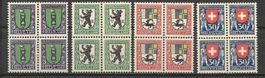 Viererblockserie Pro Juventute 1925 J33 - J36 **