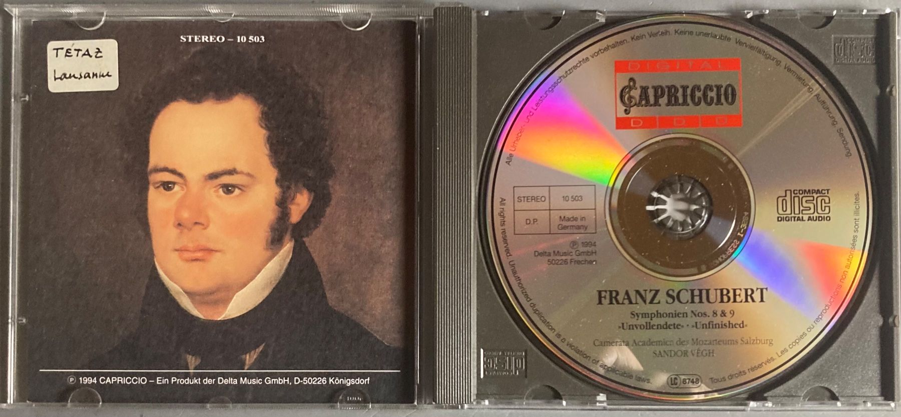 CDs: FRANZ SCHUBERT - SYMPHONIEN NOS. 8 & 9 – D'occasion à Poliez-Pittet par Newtown-Records 2