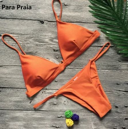Orange Bikini im Brazil-Style in Größe S