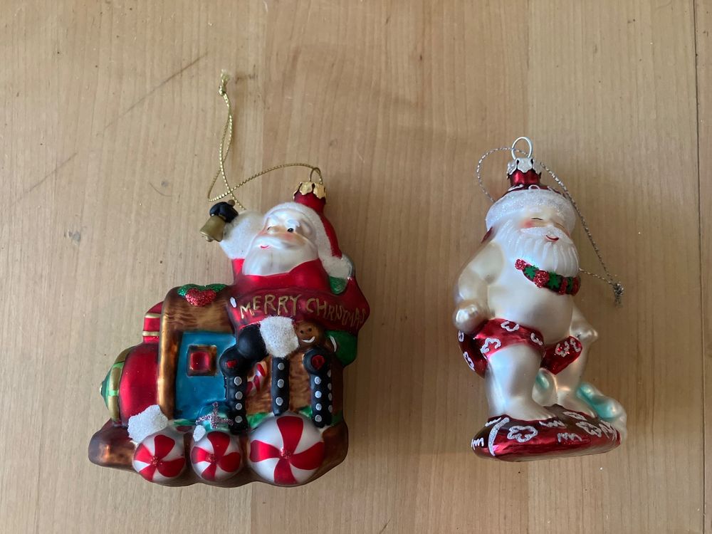 Christbaumkugel Santa Eisblau - Bungalow DK