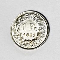 1 Fr. Silber Schweiz 1961