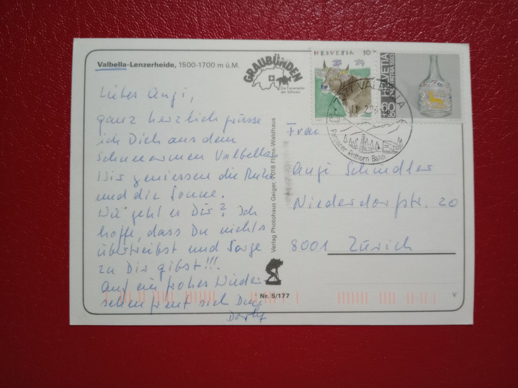 Cartoline postali: Valbella Lenzerheide Skigebiet mehrbildrig 1996 – Usato da Küttigen venduto da Melisch1000 1