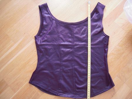 Top Bordeaux rot glänzend Gr XS