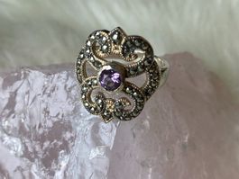 Ring Silber 925 mit lila Stein
