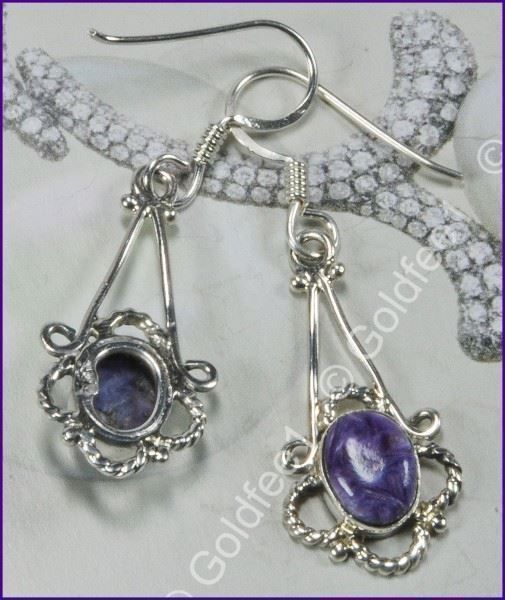 Orecchini pendenti & Orecchini a lobo: CHAROITE, Charoit Ohrhänger 925 Silber – Nuovo e nell'imballaggio originale da Oberglatt ZH venduto da Goldfee1 2