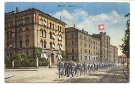 Zürich - Stadt - Kaserne - Soldaten beim Marsch - 1906