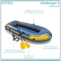 Intex Challenger 2 Schlauchboot mit Paddeln und Pumpe