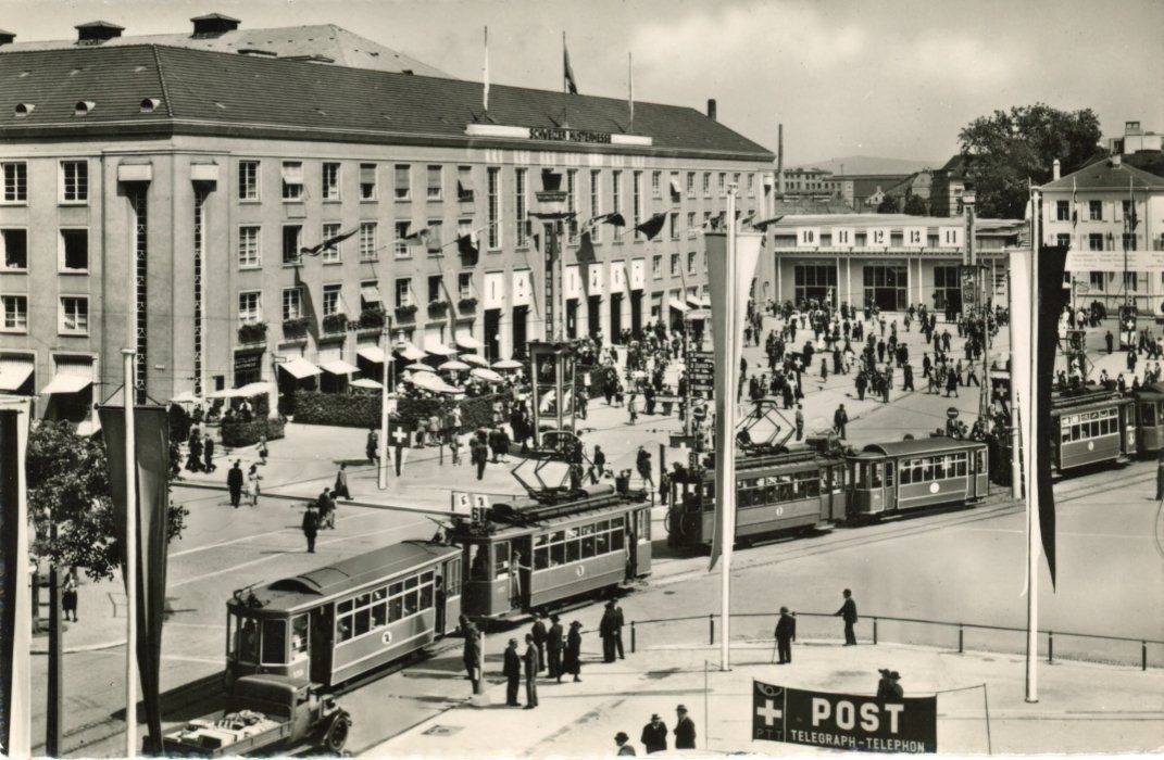 Cartes postales: Basel   BS  -   Tram  /  Schweiz. Mustermesse – D'occasion à Brig par Valcards54