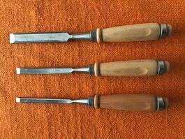 Stechbeitel Set 3-teilig Holzgriff, guter Zustand