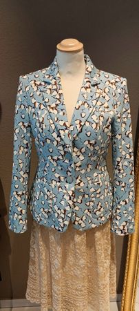 Marc Cain Blazer, hellblau mit Muster, Grösse N2/36