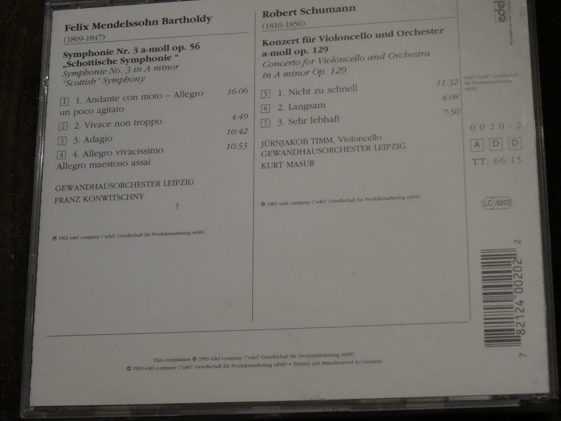 CD: Mendelssohn Symphony No. 3 Scottish CD – Usato da Olten venduto da Disc-Ausverkauf 1
