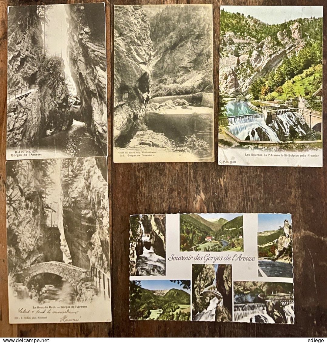 Cartoline postali: 10X CPA: Gorges de l'Areuse – Usato da Lutry venduto da Ediego 1