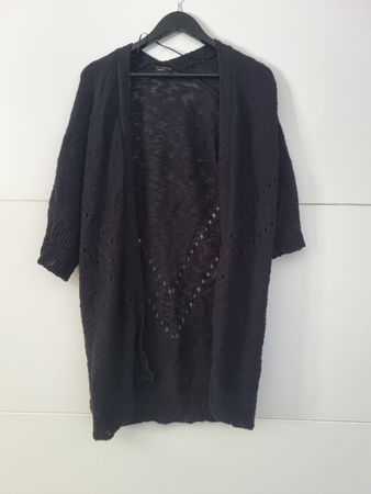 Cardigan black size M open knit fabric