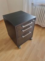 Rollcontainer Schwarz abschliessbar (3 Schubladen)