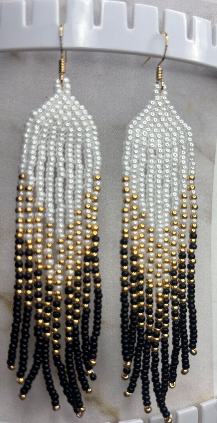 Orecchini pendenti & Orecchini a lobo: Fringe Earrings White/Fransen Ohrringe weiss – Nuovo (secondo la descrizione) da Zürich venduto da ChicElegance_Jewelry 3
