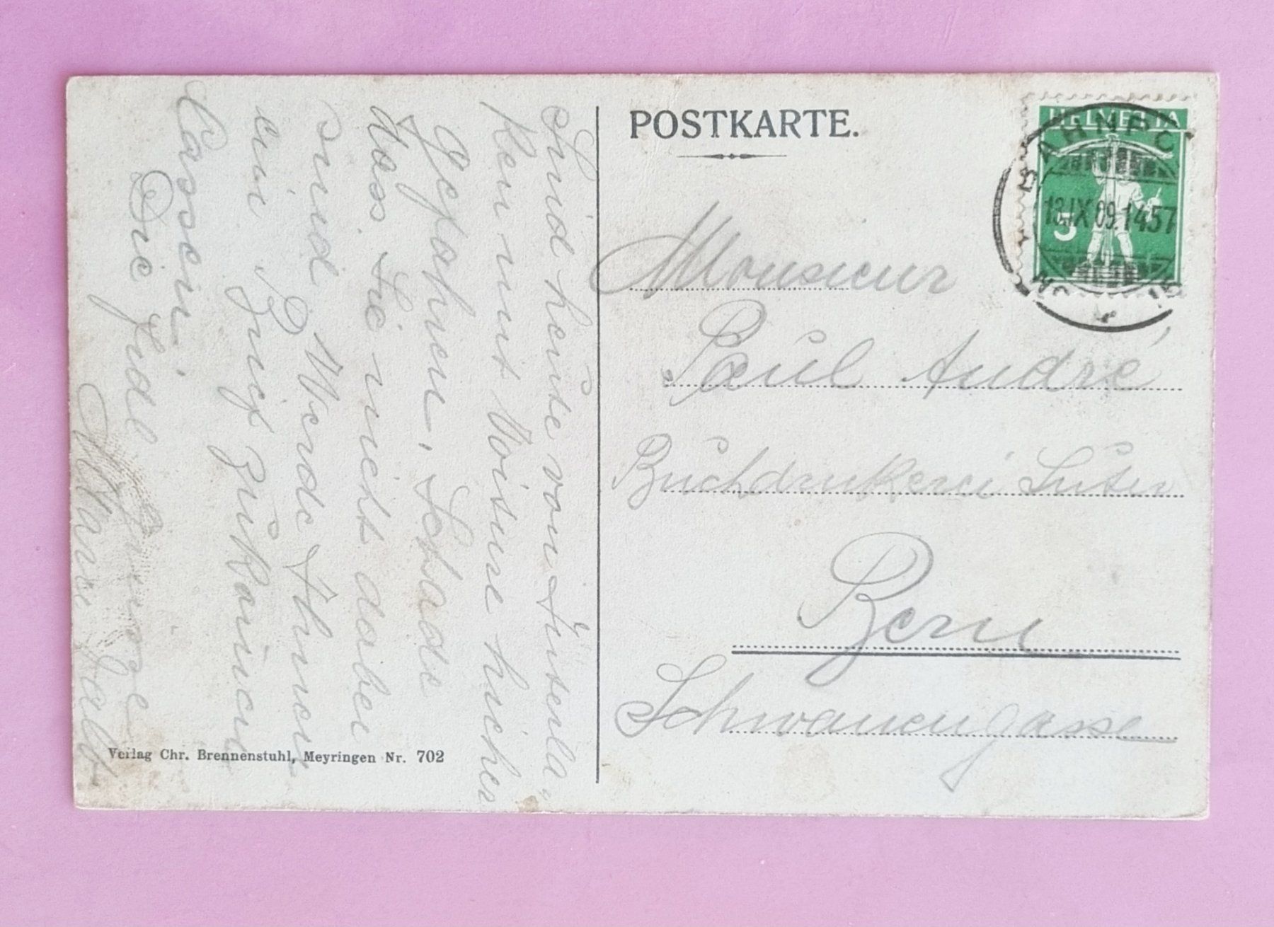 Cartoline postali: Bönigen - Brienzersee - Bahnhof - Eisenbahn - 1909 – Usato da Rothrist venduto da RROENK 1