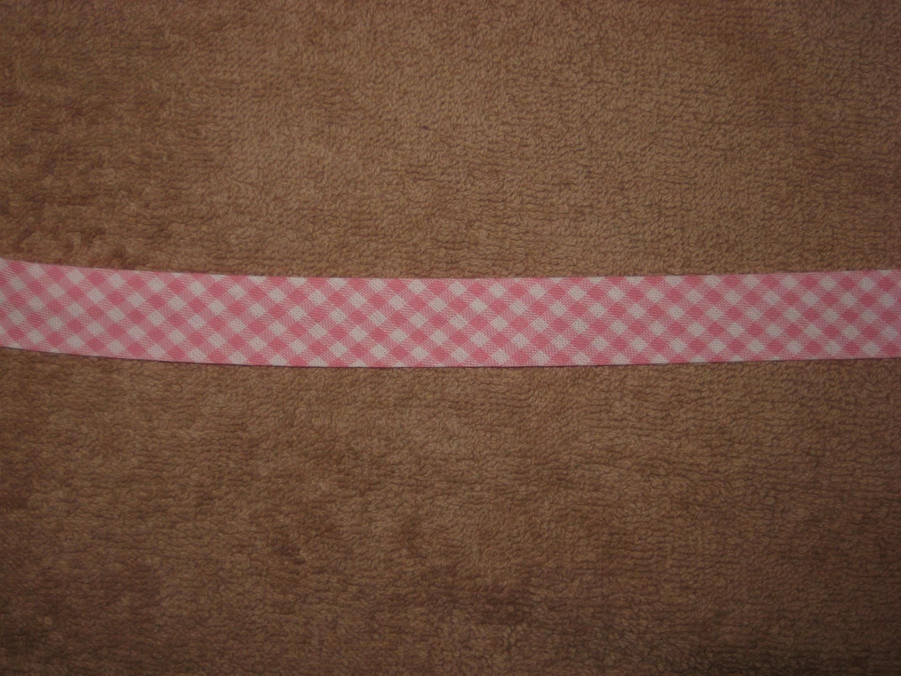 Dekobänder: Schrägband rosa / weiss kariert – Neu und originalverpackt aus Füllinsdorf von Schlupp 1