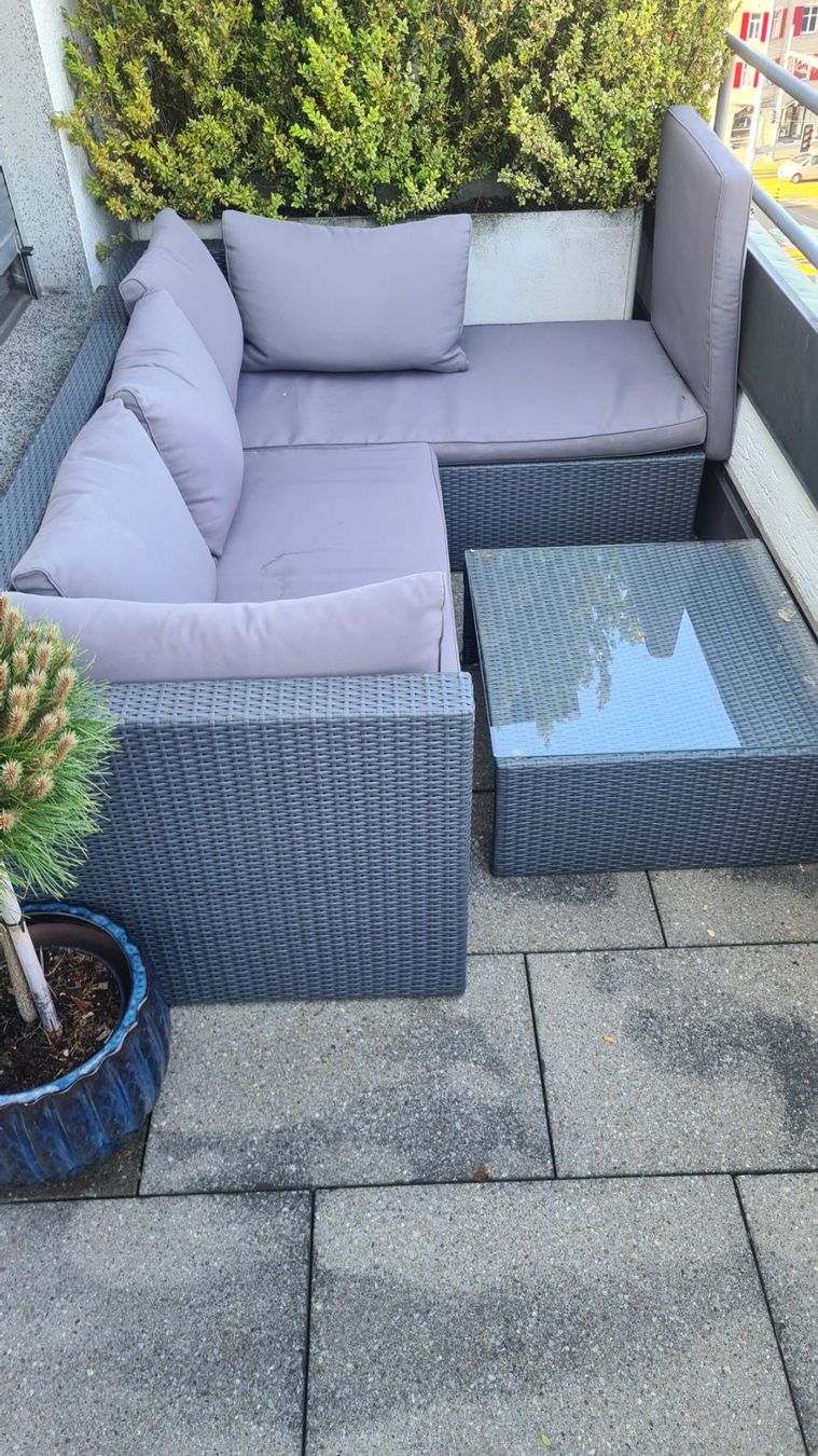 Gartensitzgruppen & Garnituren: Belavi Eck-Sitzmöbel Rattan Lounge – Gebraucht aus Zürich von