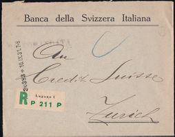 R-P-Bargeldsendung Banca della Svizzera Italiana 1931 Lugano