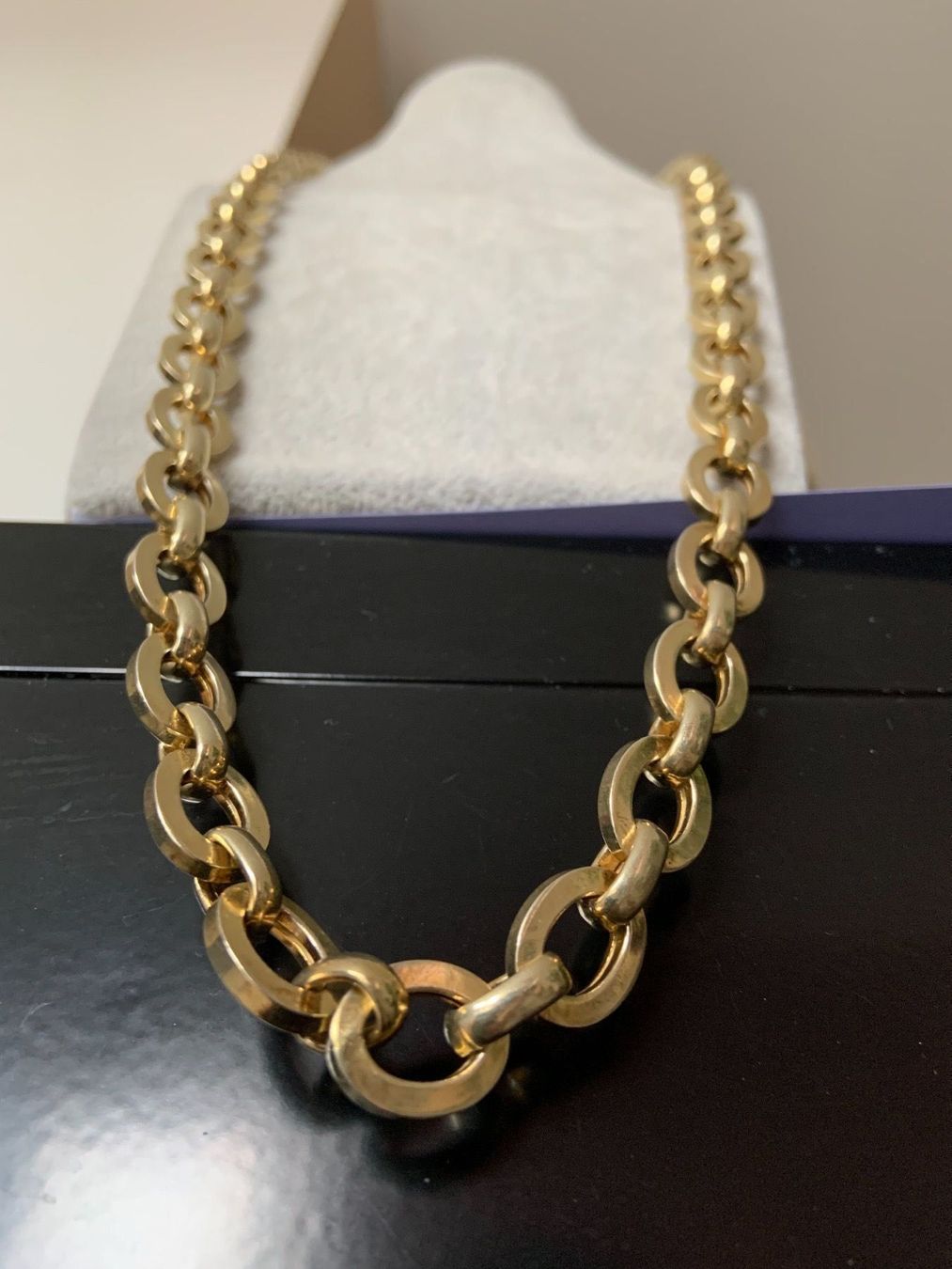 Catenine: Flachankerkette 90 cm silber/vergoldet – Usato da Dittingen venduto da Bijoubelle 1