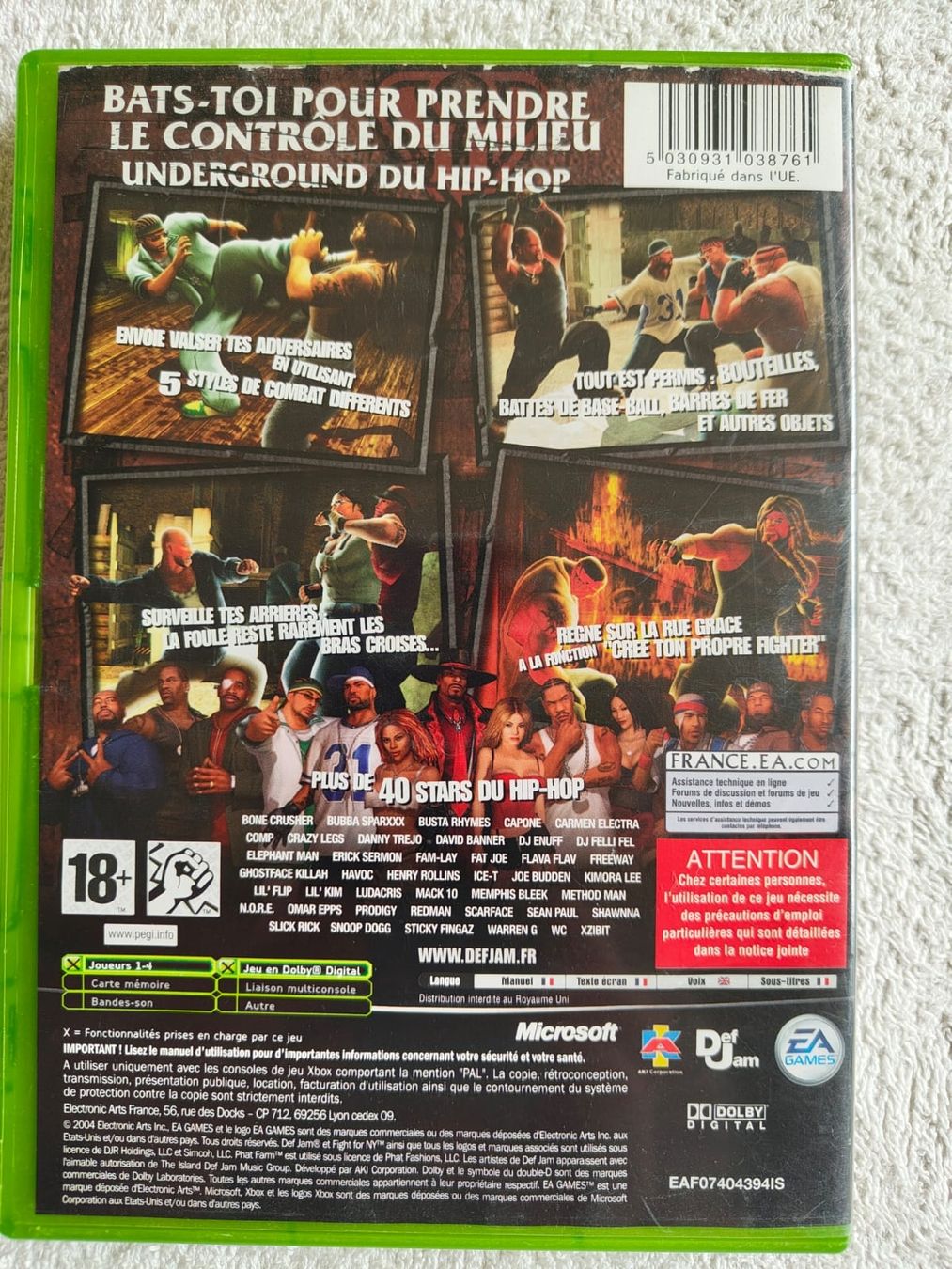 Microsoft Giochi: Jeu Xbox: Def Jam Fight for NY – Usato da Lausanne venduto da GeoTrouvetou1952 1