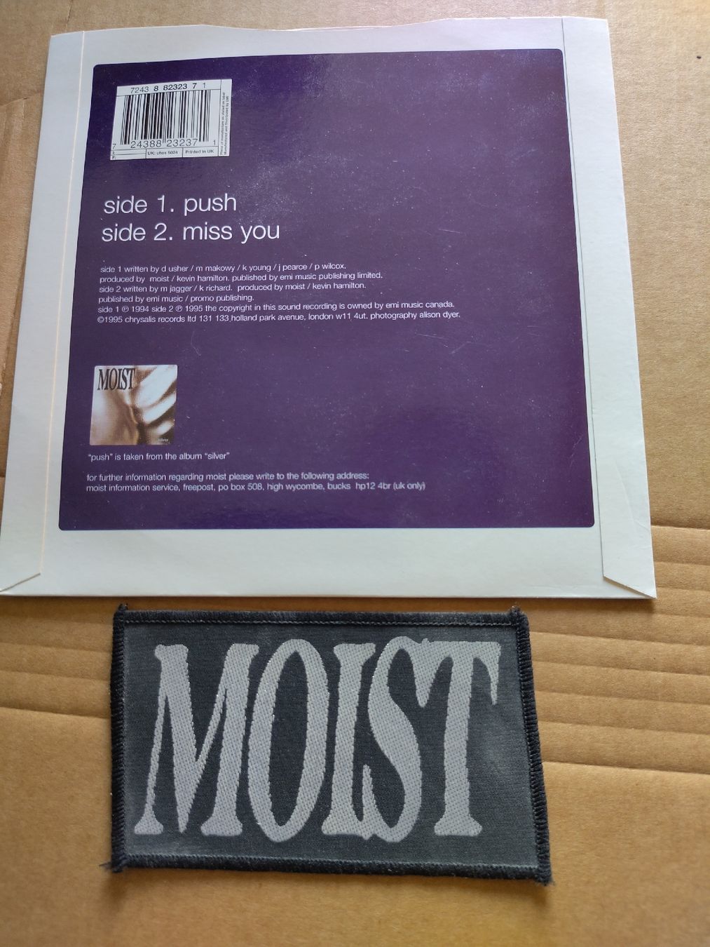 Schallplatten: Moist - Push 7" Single mit Aufnäher  – Gebraucht aus Büsserach von Bey23 1