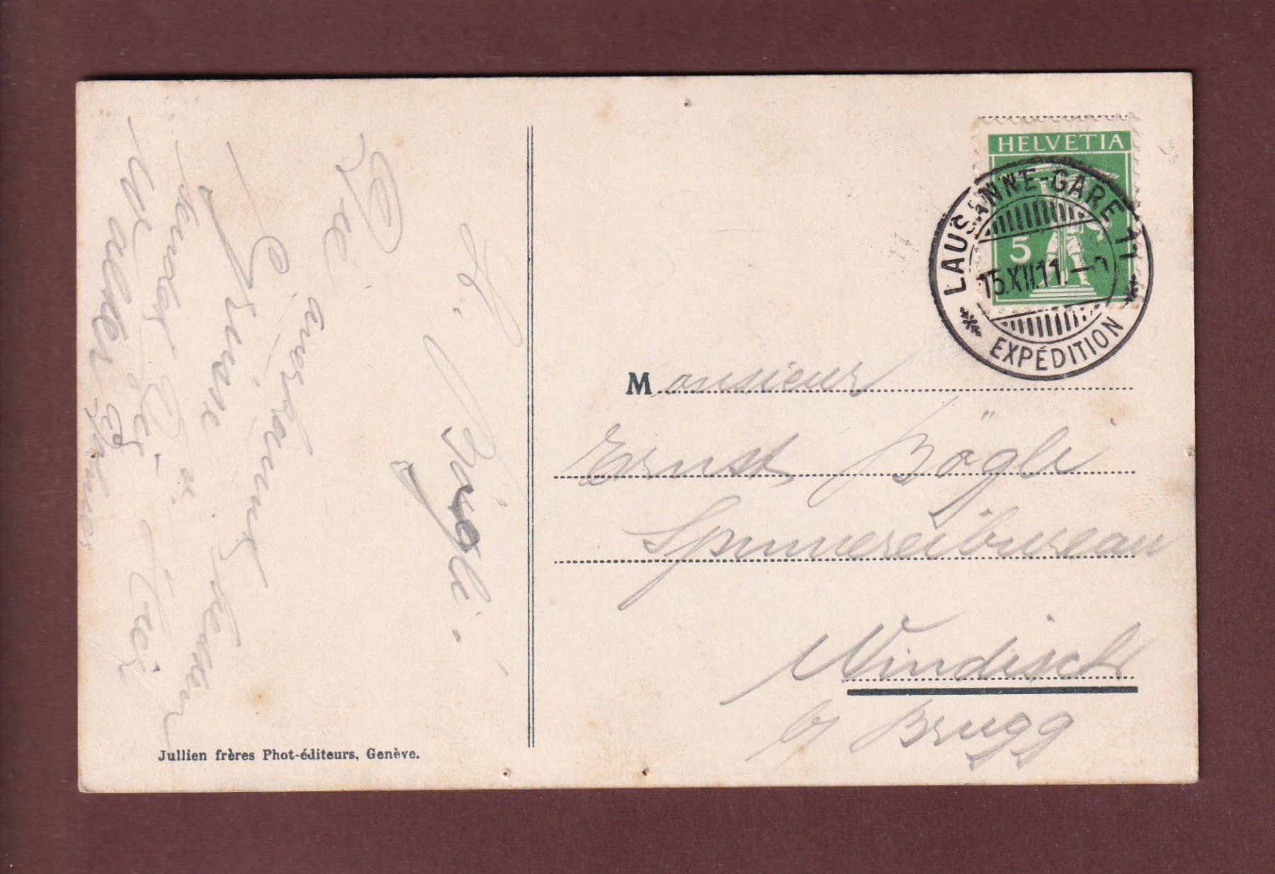 Cartoline postali: LAUSANNE - Château et Cathédrale - 1911 – Usato da Pully venduto da nicecards 1