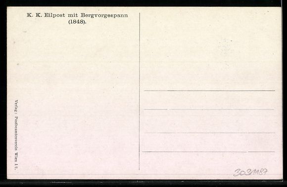 Cartoline postali: K. K. Eilpostkutsche mit Bergvorgespann  – Usato da Berlin venduto da bartko-reher 1