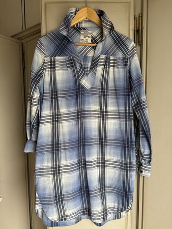 Baum und Pferdgarten Tunika Gr. 36 blau/weiss kariert