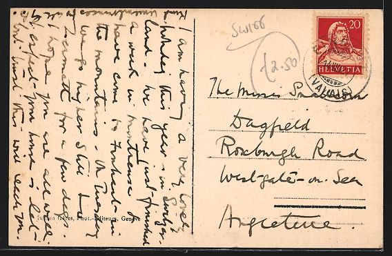 Cartoline postali: AK Finhaut, Ortsansicht im Bergidyll – Usato da Berlin venduto da bartko-reher 1