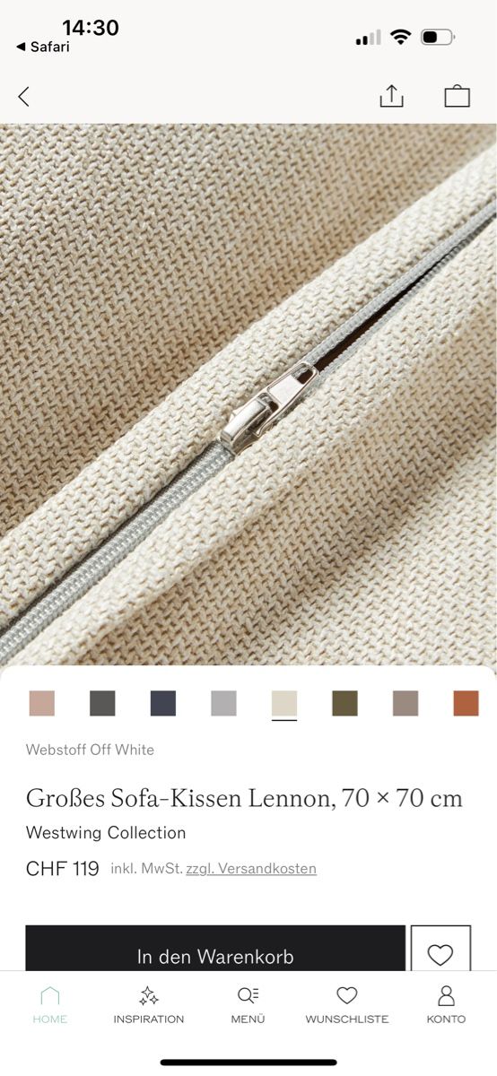 Westwing Cuscini: Großes Sofa-Kissen Lennon Westwing – Usato da Reinach AG venduto da MineD 2